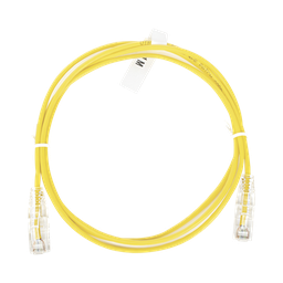 [LP-UT6-100-YE-28] Cable de Parcheo Slim UTP Cat6 - 1 Metro (3.28 Pies), Amarillo, Diámetro Reducido (28 AWG) | LP-UT6-100-YE-28