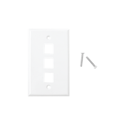[LP-FP-18] Placa de Pared de 3 Puertos, Keystone, Color Blanco | LP-FP-18