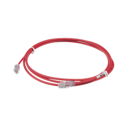 [UTP28X7RD] Cable de Parcheo UTP Cat6A, CM/LSZH, Diámetro Reducido (28AWG), Color Rojo, 2.13 Metros (7 Pies) | UTP28X7RD