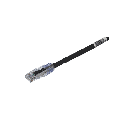 [UTP6AX1BL] Cable de Parcheo UTP, Cat6A, 24 AWG, CM, Color Negro, 0.3 Metros (1 Pie) | UTP6AX1BL