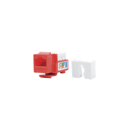 [LP-KJ-505-RD] Módulo Jack Keystone Cat5e con Terminación 110 (Punchdown) para Faceplate - Color Rojo | LP-KJ-505-RD