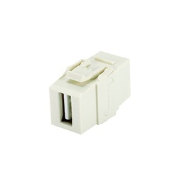[NKUSBAAIW] Módulo Acoplador USB 2.0, Hembra a Hembra, Tipo Keystone, Color Blanco Mate | NKUSBAAIW