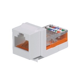 [NK5E88MWHY] Conector Jack Estilo Leadframe, Tipo Keystone, Categoría 5e, de 8 Posiciones y 8 Cables, Color Blanco | NK5E88MWHY