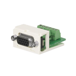 [CMD15HDIWY] Conector Sub-D de 15 Pines Tipo Atornillable, Uso en 2 Puertos Mini-Com, Color Blanco Mate | CMD15HDIWY