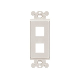 [NK2RMFWH] Marco de Módulo Dúplex, Para Placas Frontales Estándar GFCI, Acepta 2 Módulos Keystone, Color Blanco | NK2RMFWH