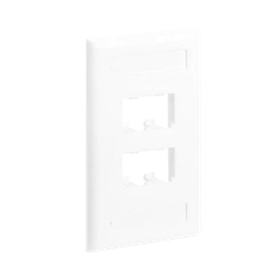 [CFPL4WHY] Placa de Pared Vertical Clásica, Salida Para 4 Puertos Mini-Com, Con Espacios Para Etiquetas, Color Blanco | CFPL4WHY