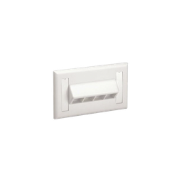 [NK4HSFIWY] Placa de Pared Horizontal, Salida Para 4 Puertos Keystone, Con Espacios Para Etiquetas, Color Blanco Mate | NK4HSFIWY