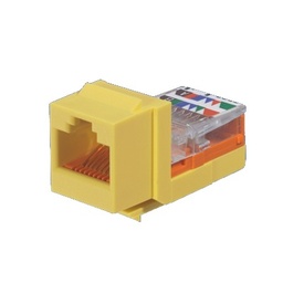 [NK5E88MYLY] Conector Jack Estilo Leadframe, Tipo Keystone, Categoría 5e, de 8 Posiciones y 8 Cables, Color Amarillo | NK5E88MYLY