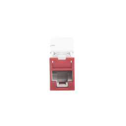 [Z6-03] Jack Z-Max UTP Categoría 6, Montaje Híbrido en Placa de Pared (Plano y Angulado), Color Rojo | Z6-03