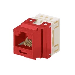 [NKP5E88MRD] Conector Jack Estilo 110 (de Impacto), Tipo Keystone, Categoría 5e, de 8 Posiciones y 8 Cables, Color Rojo | NKP5E88MRD