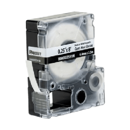 [H000X025H1M] Casete de Etiquetas de Poliolefina de Cinta Continua, Tubo Termocontráctil, 6.4 mm (0.25 Pulgadas) de Ancho y 2.4 Metros (7.87 Pies) de Largo, para Cables de Calibre 22-18 AWG, Color Blanco | H000X025H1M