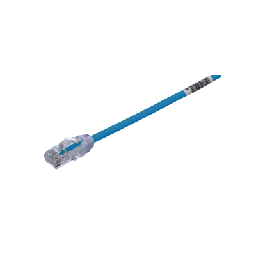 [UTP28X2BU] Cable de Parcheo UTP Cat6A, CM/LSZH, Diámetro Reducido (28AWG), Color Azul, 0.61 Metros (2 Pies) | UTP28X2BU