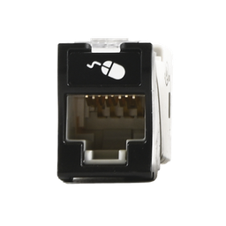 [U5-H01NS] Jack Ultramax Cat5e, UTP, Montaje Híbrido en Placa de Pared (Plano y Angulado), Color Negro, Punch Down | U5-H01NS