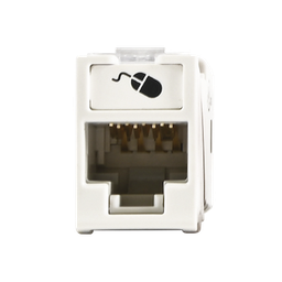 [U5-H02NS] Jack Ultramax Cat5e, UTP, Montaje Híbrido en Placa de Pared (Plano y Angulado), Color Blanco, Punch Down | U5-H02NS