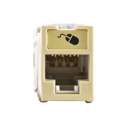 [U6A-H20NS] Jack Ultramax Cat6A, UTP, Montaje Híbrido en Placa de Pared (Plano y Angulado), Color Marfil, Punch Down | U6A-H20NS