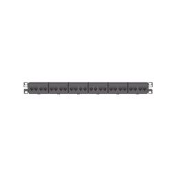 [CP245E88BLY] Panel de Parcheo con 24 Acopladores Mini-Com, Plano, Categoría 5e, de 1 UR, Color Negro | CP245E88BLY
