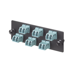 [FAP6WAQDLCZ] Placa Acopladora de Fibra Optica FAP, Con 6 Conectores LC Duplex (12 Fibras), Para Fibra Multimodo OM3/OM4, Color Aqua | FAP6WAQDLCZ
