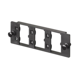 [FMP6] Placa Modular FAP de 6 Puertos Mini-Com, Acepta Módulos de Fibra Óptica, Cobre o Audio y Video, Color Negro | FMP6