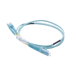 [LP-FOM4-LCLC-R01] Jumper de Fibra Óptica Multimodo OM4 50/125 LC-LC OFNR (Riser), 2.0 mm, Dúplex, Aqua, 1 metro (3.28 pies) | LP-FOM4-LCLC-R01
