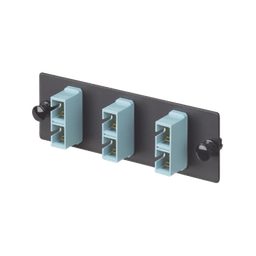 [FAP3WAQDSCZ] Placa Acopladora de Fibra Optica FAP, Con 3 Conectores SC Duplex (6 Fibras), Para Fibra Multimodo OM3/OM4, Color Aqua | FAP3WAQDSCZ