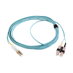 [FJ2-LCSC5L-02AQ] Jumper de Fibra Óptica Multimodo 50/125 XGLO OM3, LC-SC Duplex, OFNR, Color Aqua, 2 Metros (6.56 Pies) | FJ2-LCSC5L-02AQ