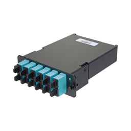 [FCSZO-12-03P] Placa Acopladora de Fibra Óptica FAP, Con 12 Pigtails y 6 Conectores SC Duplex (12 Fibras), Para Fibra Multimodo OM3/OM4, Color Aqua | FCSZO-12-03P