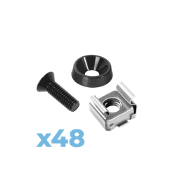 [LP-TAT-48] Juego de 48 Tornillos con 48 Arandelas y 48 Tuercas Enjauladas para Rack LINKED PRO | LP-TAT-48