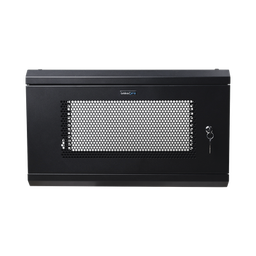 [SR1906LH3P] Gabinete de Pared de 6U con Puerta Perforada, 455 mm de Profundidad Total, Rack de 19'', Acero Reforzado Color Negro | SR1906LH3P