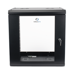 [SR1912LH3G] Gabinete de Pared de 12U con Puerta de Cristal Templado, 455 mm de Profundidad, Rack de 19'', Acero Reforzado Color Negro. | SR1912LH3G