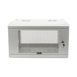 [SR1906LH3PW] Gabinete de Pared de 6U con Puerta Perforada, 455 mm de Profundidad Total, Rack de 19'', Acero Reforzado Color Gris Mate | SR1906LH3PW