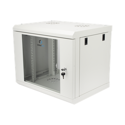 [SR1909LH3GW] Gabinete de Pared de 9U con Puerta de Cristal Templado, 479.5 mm de Profundidad, Rack de 19'', Acero Reforzado Gris Mate | SR1909LH3GW
