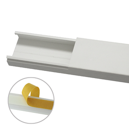 [TMK-1735-SD-CC] Canaleta en color blanco sin división, 35 x 17 mm tramo 6 pies, con cinta adhesiva (5301-21262) | TMK-1735-SD-CC