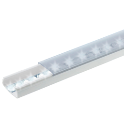 [TMK-1020-TP2] Difusor para tira LED con tapa transparente de PVC auto extinguible, ideal para colocar iluminación, 20 x 10mm, tramo de 1.53 m con cinta Autoadherible. | TMK-1020-TP2