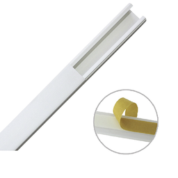 [TMK-1720-CC] Canaleta color blanco de PVC auto extinguible de una vía, 20 x 17 mm tramo 6 pies, con cinta adhesiva (5201-21252) | TMK-1720-CC