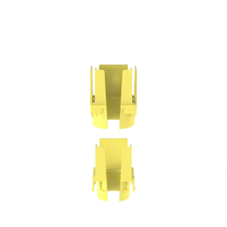 [FIDT2X2LYL] Tapa con 1 Salida a Tubo Corrugado de 1.5in (38mm), Para uso con Canaletas 2X2 FiberRunner™, Color Amarillo | FIDT2X2LYL