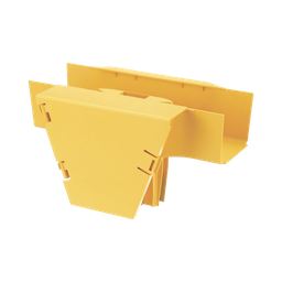 [FRVT4X4LYL] Accesorio en T con Conexión Horizontal y Bajada Vertical a 90º, Para Canaletas FiberRunner™ 4x4, Color Amarillo | FRVT4X4LYL