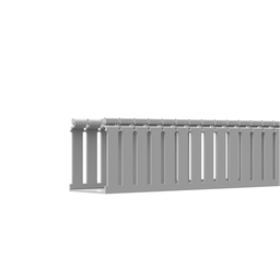 [FC4X4LG2] Canaleta Ranurada de PVC con Tapa, Tipo F, 108 mm de Ancho, 104.1 mm de Alto y 2 m de Largo, Color Gris | FC4X4LG2