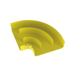 [FRRA12X4LYL] Ángulo Recto a 90º Horizontal, Para Canaletas FiberRunner™ 12X4, Color Amarillo | FRRA12X4LYL