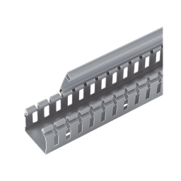[H2X2LG6] Canaleta Ranurada de PVC sin Tapa, Tipo H (Tapa Abisagrada), 55.1 mm de Ancho, 50.3 mm de Alto y 1828.8 mm de Largo, Color Gris | H2X2LG6