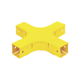 [FFWC2X2LYL] Accesorio de 4 Vías Horizontal, Con Ángulos a 90º, Para Canaletas FiberRunner™ 2X2, Color Amarillo | FFWC2X2LYL
