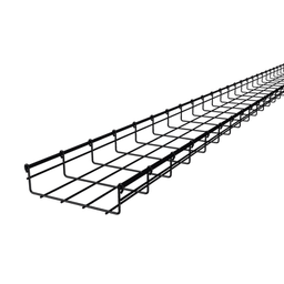 [MG-50-433EP] Charola tipo malla 66/200 mm con baño de pintura epóxica en color NEGRO, hasta 210 cables UTP Cat6, tramo 3 m | MG-50-433EP