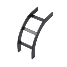 [LOB12BLK] Accesorio de Escalerilla Curva Vertical (Bajada) Exterior, 12 in de Ancho, de Acero, Color Negro | LOB12BLK