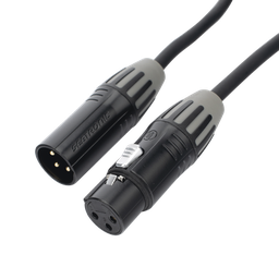 [CMC-MF3-MM3-L-3M] Cable XLR | 3 polos | Conector Hembra-Macho | Serie M | Carcasa Negra | Contactos Dorados | Ideal para Microfonía | Longitud 3m | CMC-MF3-MM3-L-3M