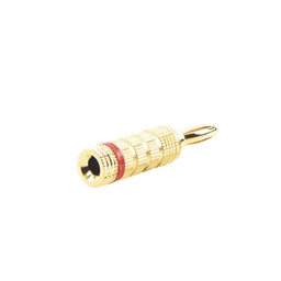 [EP-BSCR] Conector Banana Tipo Tornillo para Bocinas | Instalaciones Profesionales de Audio | Chapado en Oro | Color Rojo (1 Pieza) | EP-BSCR
