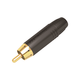 [MT380] Conector Macho RCA | Carcasa Enchapada en Negro | Contacto Enchapado en Oro | Cable OD 3.5-6.5mm | MT380