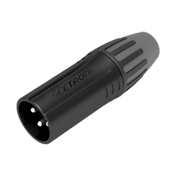 [SCMM3-B] XLR conector de cable macho, carcasa enchapada en negro, contactos enchapados en plata | SCMM3-B