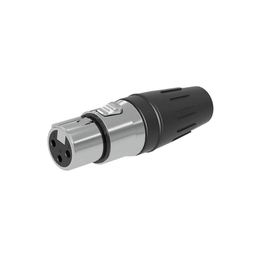 [SCHF3] Conector hembra XLR de 3 núcleos con carcasa de acero inoxidable y contactos chapados en oro | SCHF3