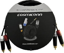 [CRC03-2RM-2RM-2-001] Cable 2 RCA x 2 RCA, conectores negros, con diferenciador de blanco y rojo (2x MT380-RD - 2x MT380-WH), length 2m | CRC03-2RM-2RM-2-001
