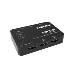 [EPC-B51] Switch HDMI 5x1 | 18Gbps | 4K@60Hz | YCbCr 4:4:4 | HDR, Dolby Vision y HLG | Soporte 3D | Conmutación Automática y Manual | Diseño Compacto | EPC-B51
