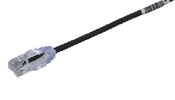 [UTP28SP55BL] Cable de Parcheo TX6, UTP Cat6, Diámetro Reducido (28AWG), Color Negro, 16.76 Metros (55 Pies) | UTP28SP55BL
